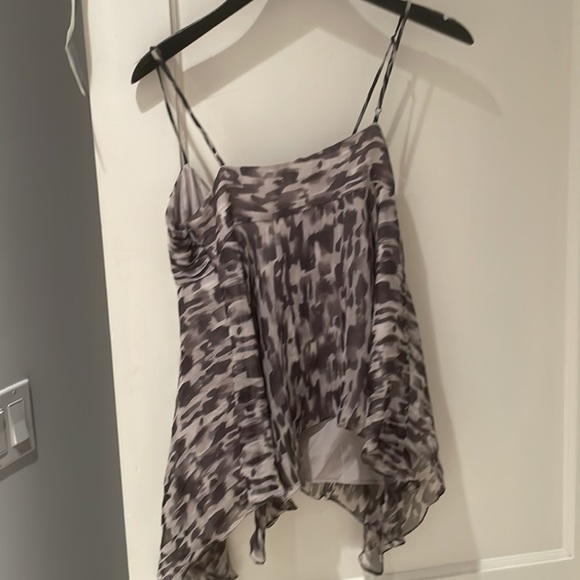 Bcbg max azria handkerchief cami blouses small cheetah leopard beaded top - Picture 6 of 6